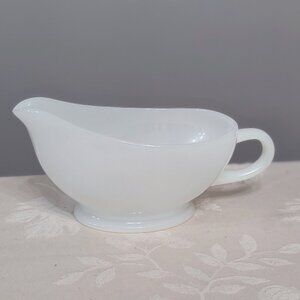 VTG Fire-King Anchor Hocking White Milk Glass Gravy Boat Footed Elongated USA